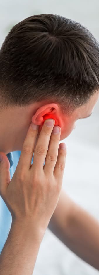 man with painful ear