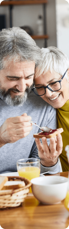 Couple enjoying a healthy meal