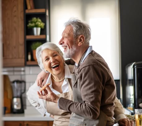 Senior couple laughing