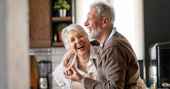 Senior couple laughing