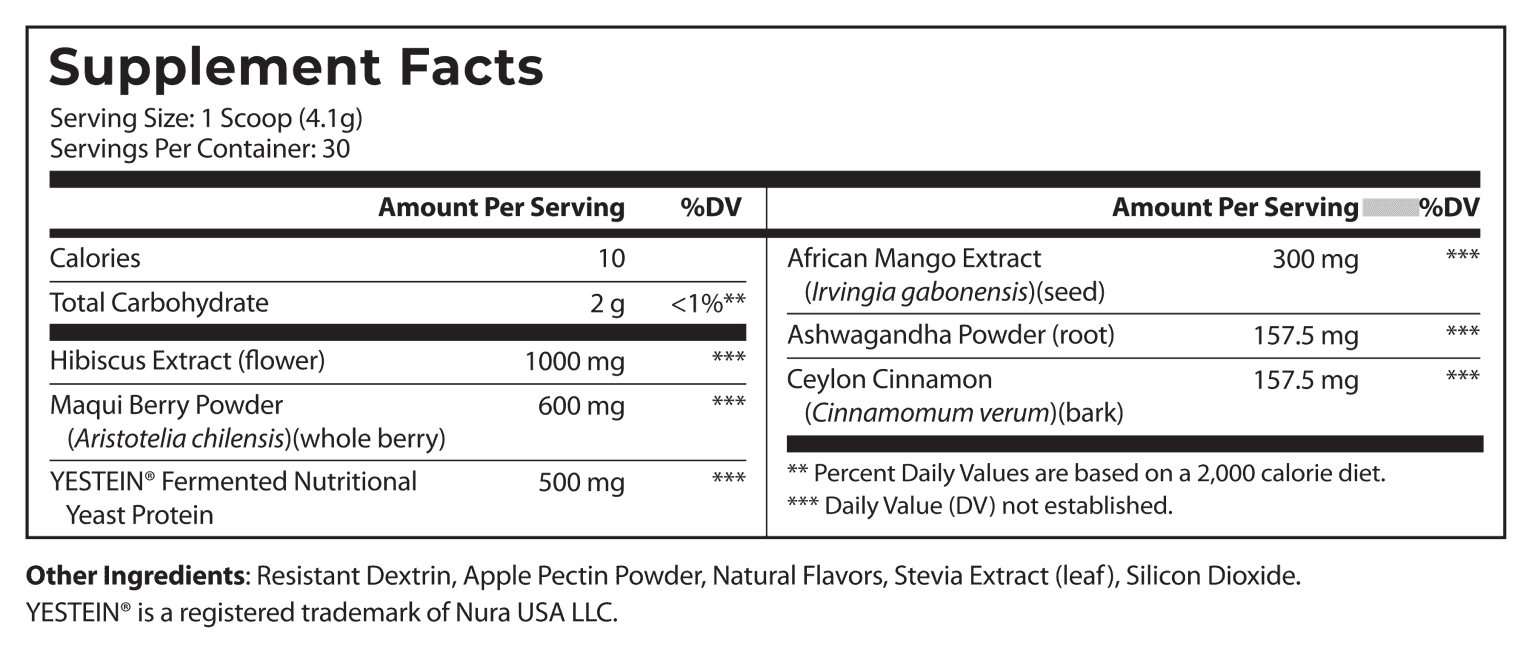 Fit ON Supplement Facts