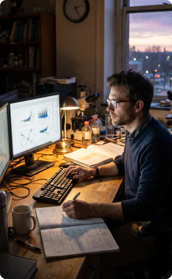 Man sitting at the computer
